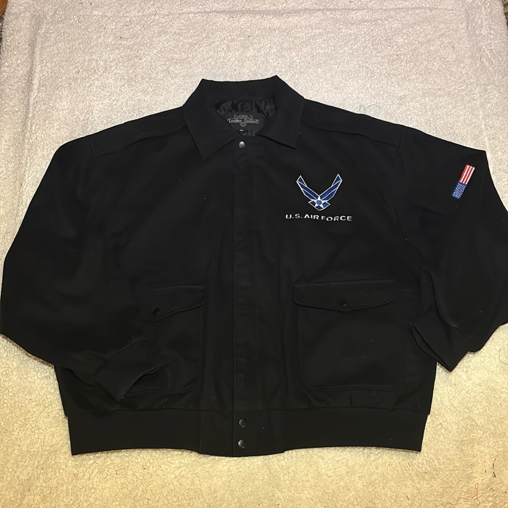 Vintage U.S. Air Force Leather Gallery Black Cotton 4XL Jacket